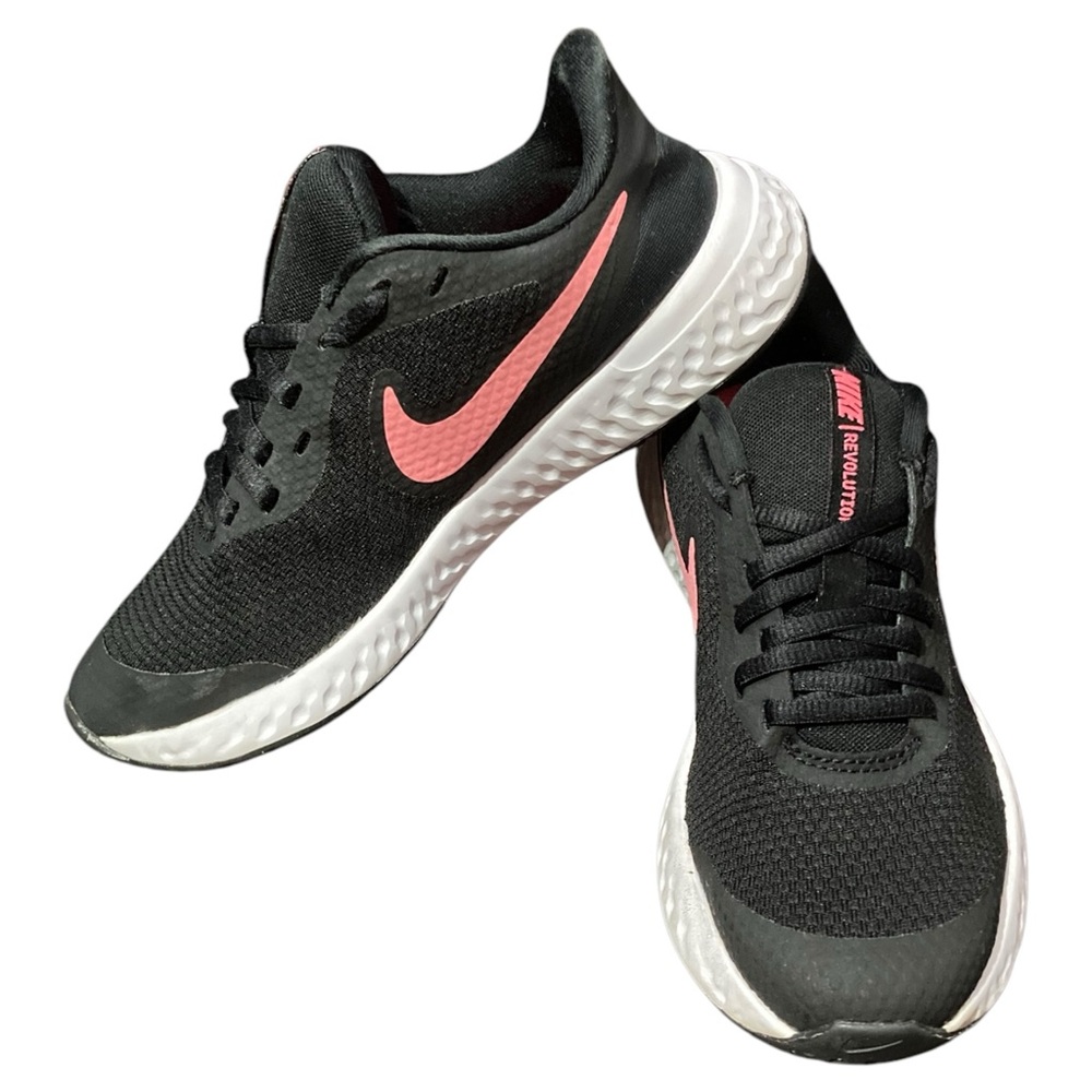 Nike Kids Black & Pink Revolution 5 Running Shoes - Size 4y